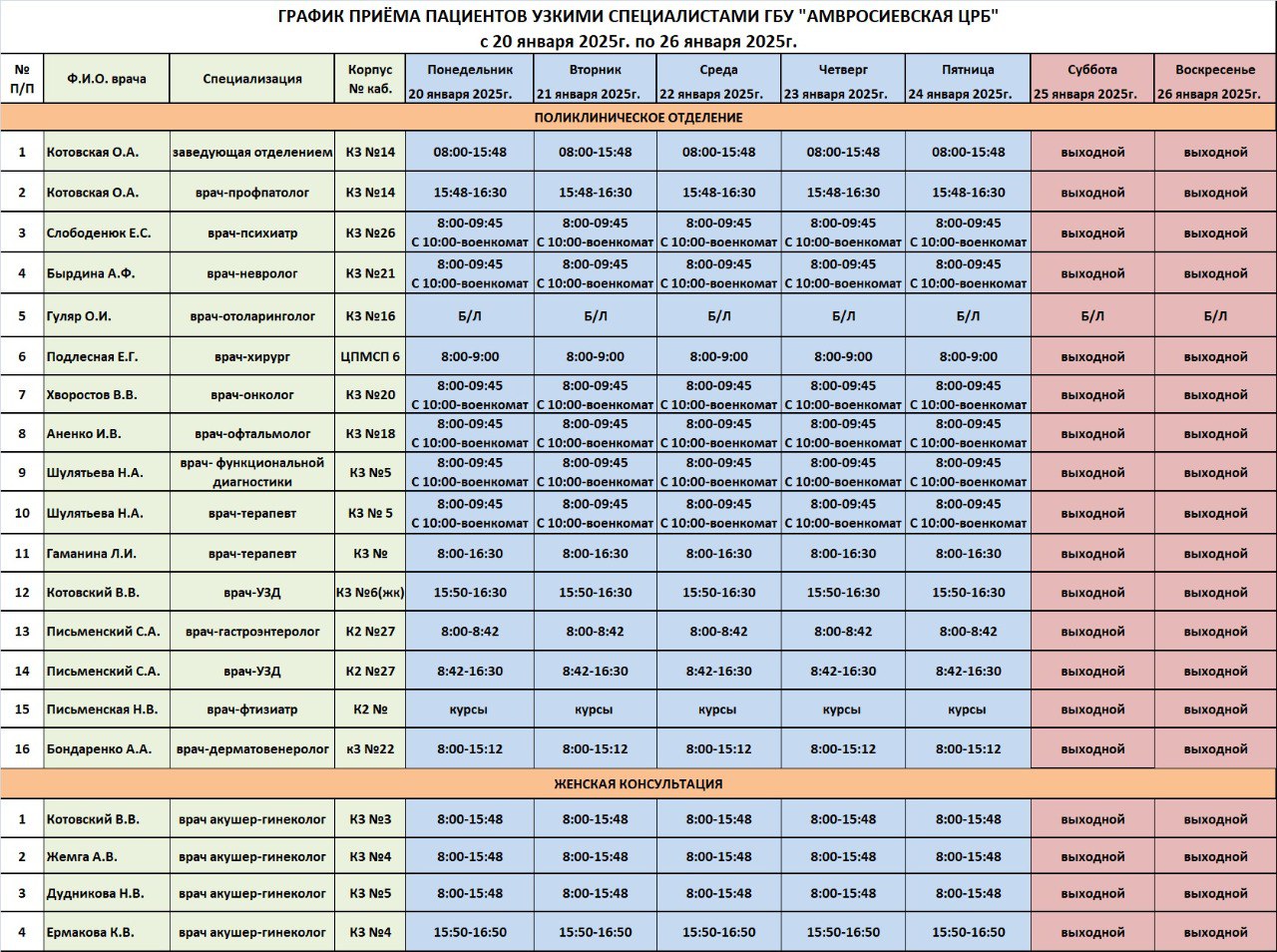 Информация для населения.